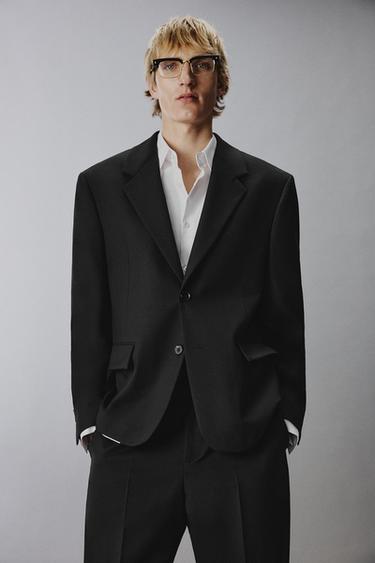 LIMITED EDITION 100% WOOL SUIT BLAZER - Black by Zara
