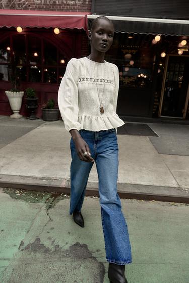 ROMANTIC ENTREDEUX BLOUSE - Ecru by Zara