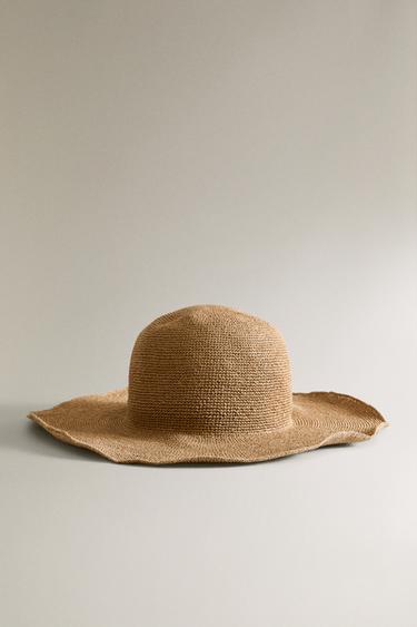 WOVEN PAPER BEACH HAT - Light beige by Zara - Image 0