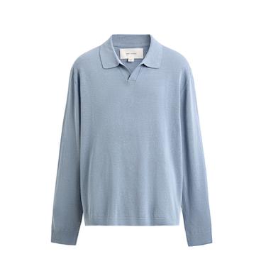 HEMP-COTTON KNIT POLO SHIRT - Sky blue by Zara
