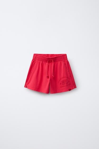 SLOGAN BERMUDA SHORTS - Raspberry by Zara - Image 0