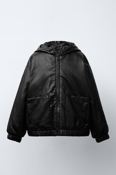 FAUX LEATHER PUFFER JACKET - Black by Zara