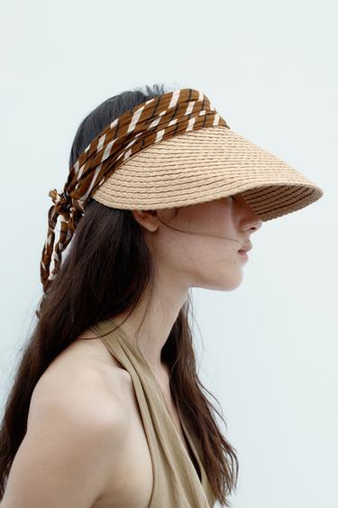 ANIMAL PRINT SCARF VISOR - camel by Zara - Image 0