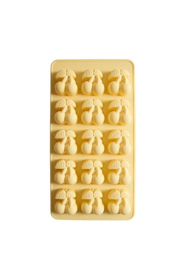 SILICONE CHERRIES ICE BUCKET TRAY 15 ICE CUBES - Yellow by Zara