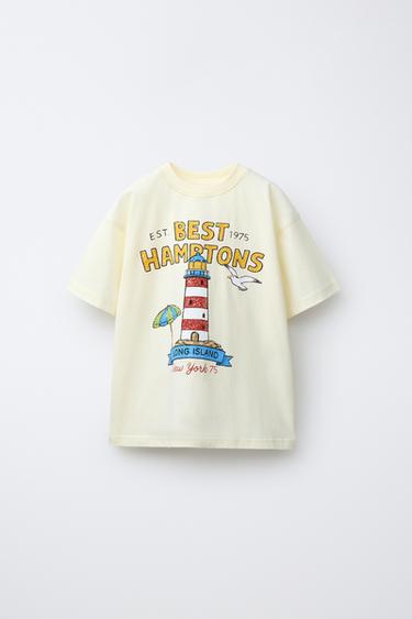 SLOGAN PRINT T-SHIRT - Pastel yellow by Zara - Image 0