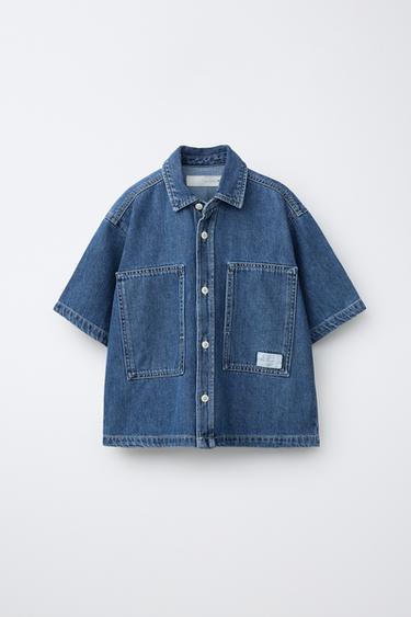 FLOWING DENIM SHIRT - Mid-blue by Zara