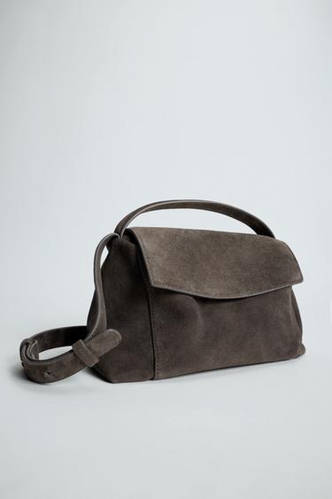 LEATHER CROSSBODY BAG M LIMITED EDITION - Brown by Zara