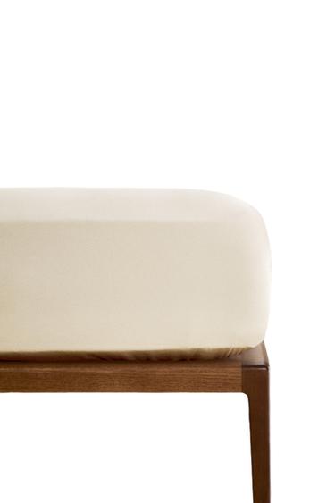 SATEEN FITTED SHEET | 30 CM HIGH (300 THREAD COUNT) - Ecru by Zara