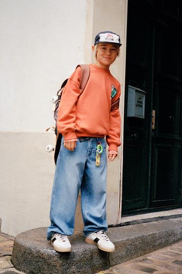 RAISED PRINT SWEATSHIRT - Coral by Zara