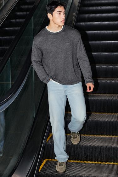 STRAIGHT-LEG JEANS - Light blue by Zara