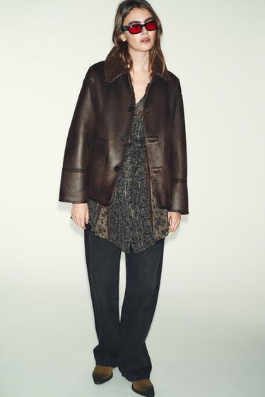 REVERSIBLE DOUBLE-FACED JACKET - Brown by Zara