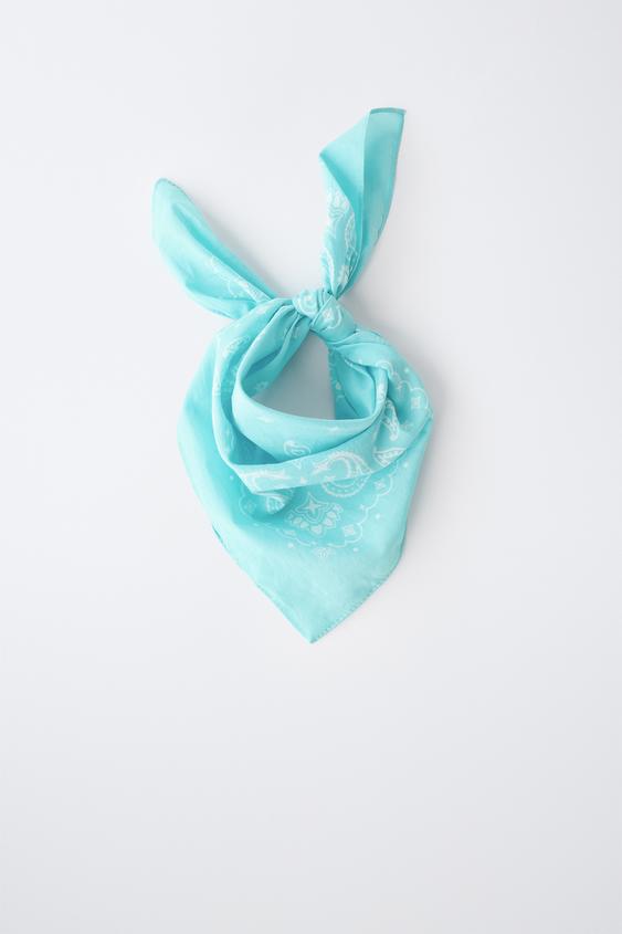 PAISLEY PRINT BANDANA - Turquoise by Zara - Image 0