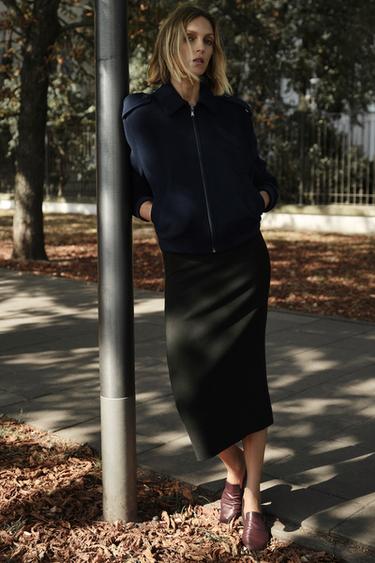 ZW COLLECTION WOOL JACKET - Navy blue by Zara