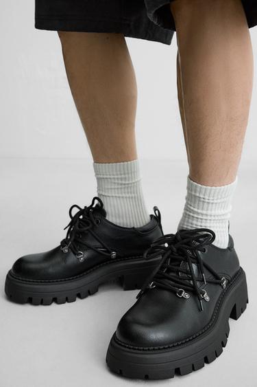 MULTI-LACE CHUNKY SHOES - Black by Zara