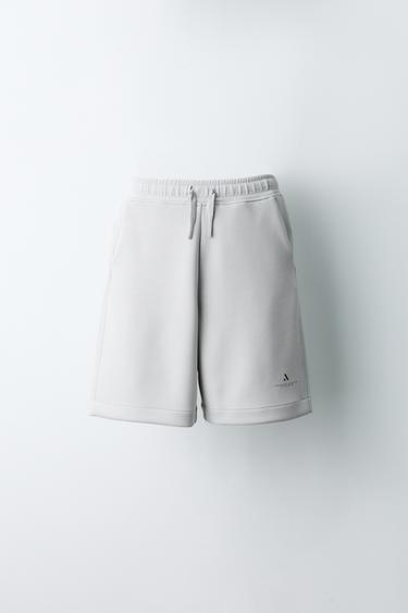 SPORTY LOGO BERMUDA SHORTS - Pearl grey by Zara