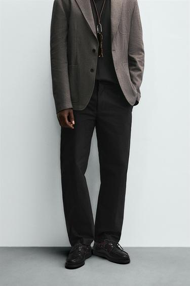 STRAIGHT-LEG CHINOS - Black by Zara