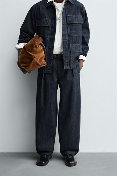 BARREL FIT DENIM CHINOS - Indigo by Zara