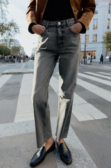 JEANS Z.02 STRAIGHT ANKLE HIGH-WAIST - Grey by Zara