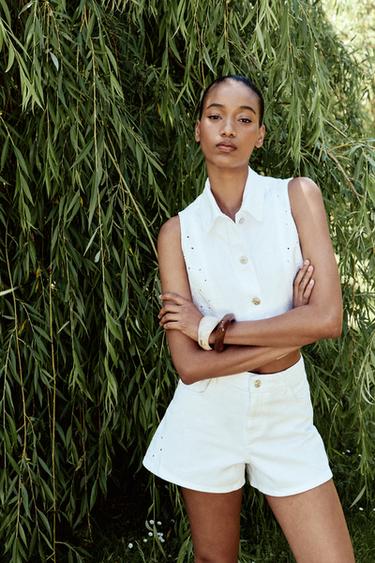 Z1975 GILET WITH CUTWORK EMBROIDERY - White by Zara - Image 0