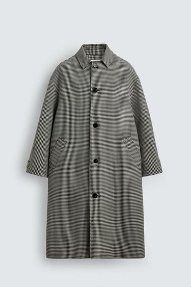 LIMITED EDITION CHECK TEXTURED COAT - Black / White by Zara