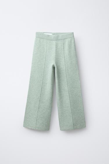 WIDE-LEG KNIT TROUSERS - Light green by Zara