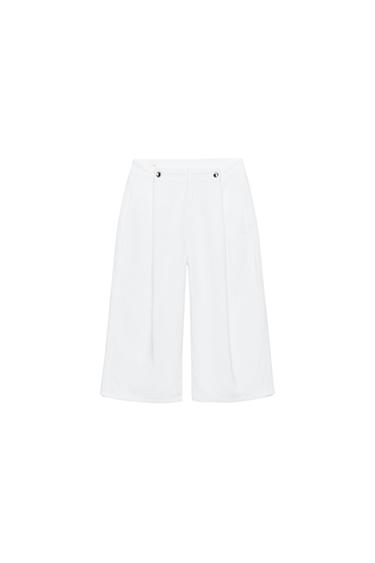 Z1975 LONG DENIM BERMUDA SHORTS WITH BUTTONS - White by Zara