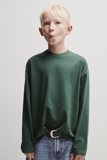 BASIC MEDIUM WEIGHT T-SHIRT - Green by Zara