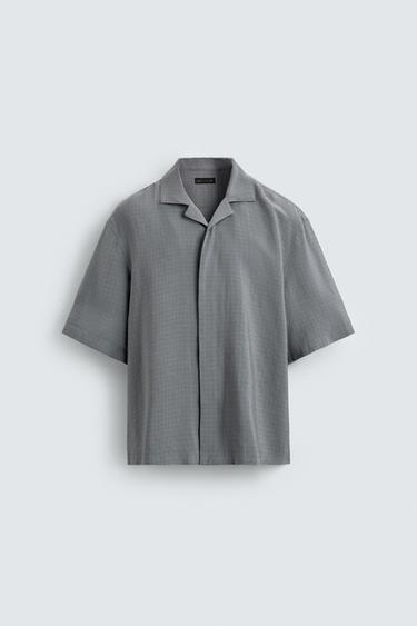 FLOWING CHECK SHIRT - Grey / Blue by Zara