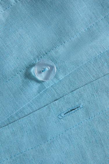 CONTRAST LINEN DUVET COVER - Blue by Zara
