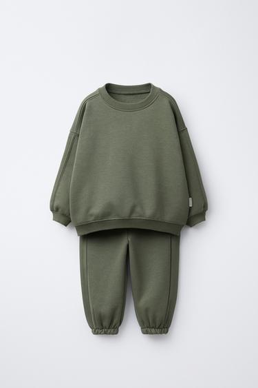 LABEL BASIC JOGGER SWEATSUIT - Green by Zara