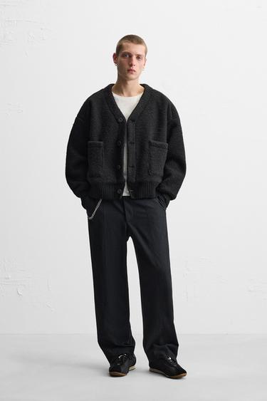 BOUCLÉ TEXTURED JACKET - Black by Zara - Image 0