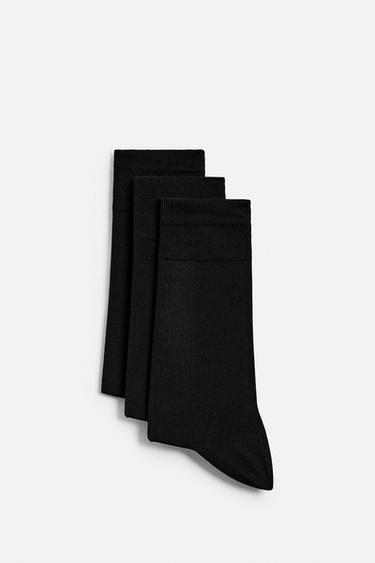 3-PACK OF MERCERISED COTTON SOCKS - Black by Zara - Image 0