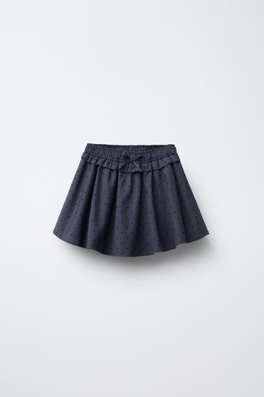 FLOCKED PRINT BERMUDA SKORT - Anthracite grey by Zara