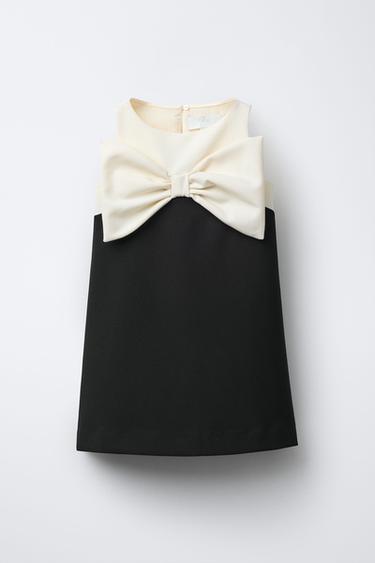 DRESS WITH BOW - Black by Zara