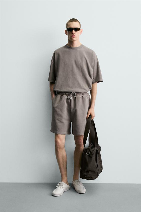 BASIC WASHED RELAXED FIT T-SHIRT - Grey by Zara - Image 0