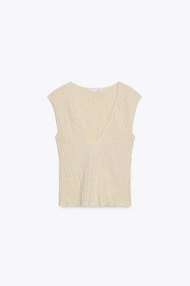 TEXTURED TOP - Light yellow by Zara - Image 0