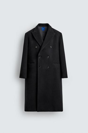 DOUBLE-BREASTED WOOL BLEND COAT AARON LEVINE X ZARA - Blue by Zara