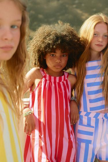 STRIPED PLAYSUIT - Red by Zara