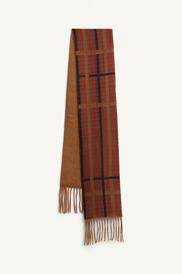 COMBINED STRIPED SCARF LIMITED EDITION - Brick by Zara