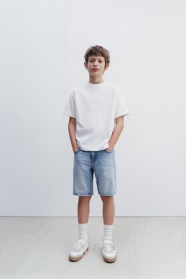 ORIGINAL FIT DENIM BERMUDA SHORTS - Light blue by Zara