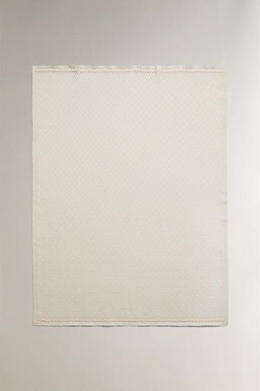 CHILDREN'S DIAMOND BLANKET - Ecru by Zara - Image 0