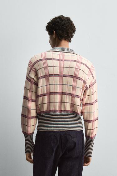 CHECK JACQUARD KNIT POLO SHIRT HARRY LAMBERT FOR ZARA X DISNEY - Pink by Zara