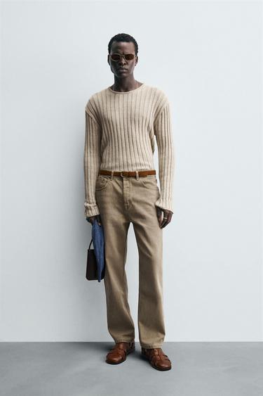 LIGHTWEIGHT RIBBED SWEATER - Beige by Zara - Image 0