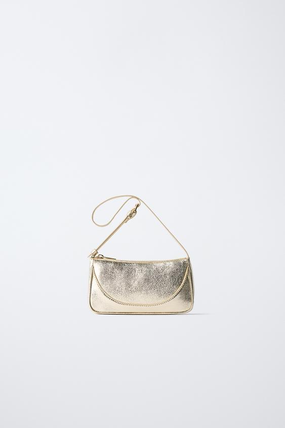 METALLIC CROSSBODY BAG - Gold by Zara - Image 0