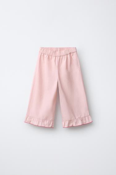 POPLIN CULOTTES - Pink by Zara