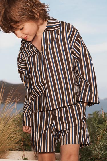 LIMITED EDITION STRIPED FLOWING SHIRT - Dark brown by Zara