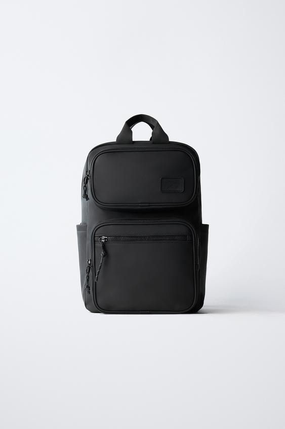 RUBBERISED BACKPACK - Black by Zara - Image 0