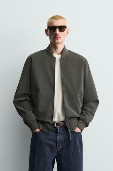 TECHNICAL BOMBER JACKET - Grey green by Zara