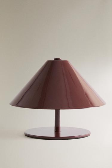 CORDLESS METAL TABLE LAMP - Burgundy by Zara