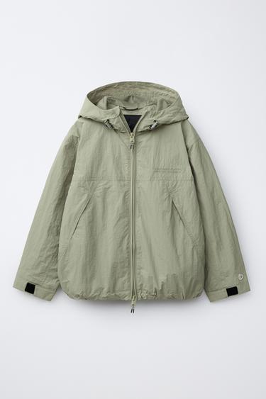 WATER-REPELLENT HOODED RAINCOAT - Greenish by Zara